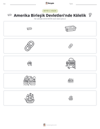 Amerika Birleşik Devletleri'nde Kölelik yazdırılabilir çalışma sayfası önizlemesi