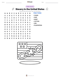 Slavery in the United States printable worksheet preview