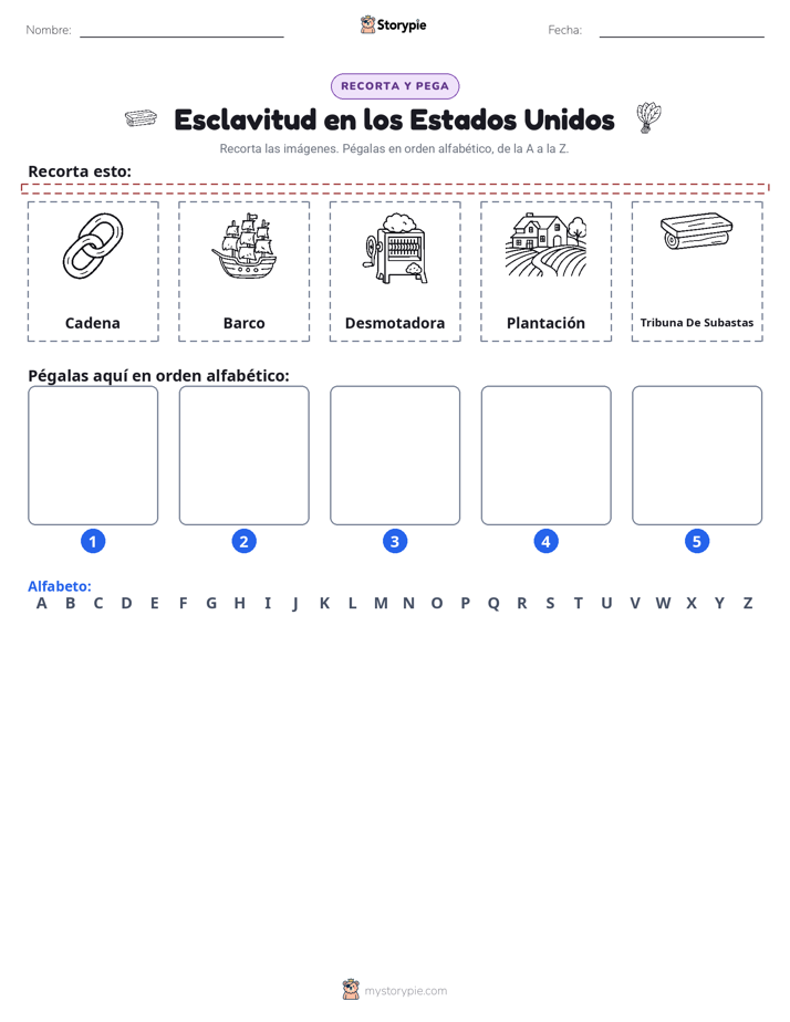 Cortar y Pegar el Alfabeto
