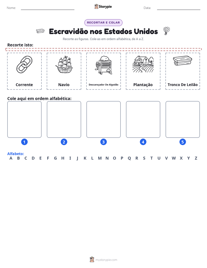 Recortar & Colar Alfabeto
