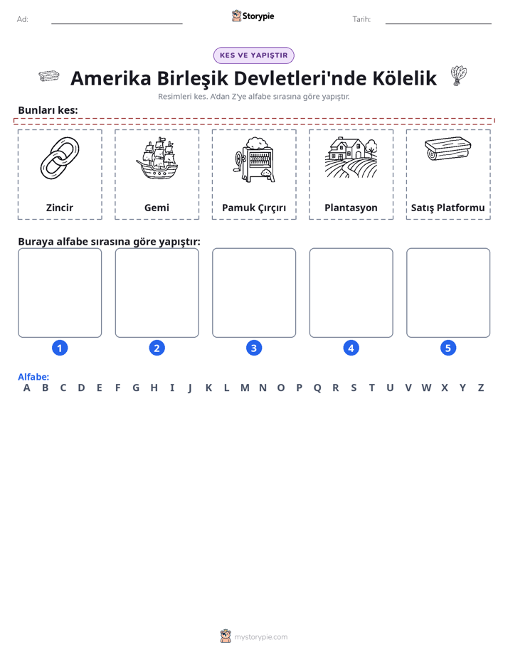 Kes & Yapıştır Alfabe