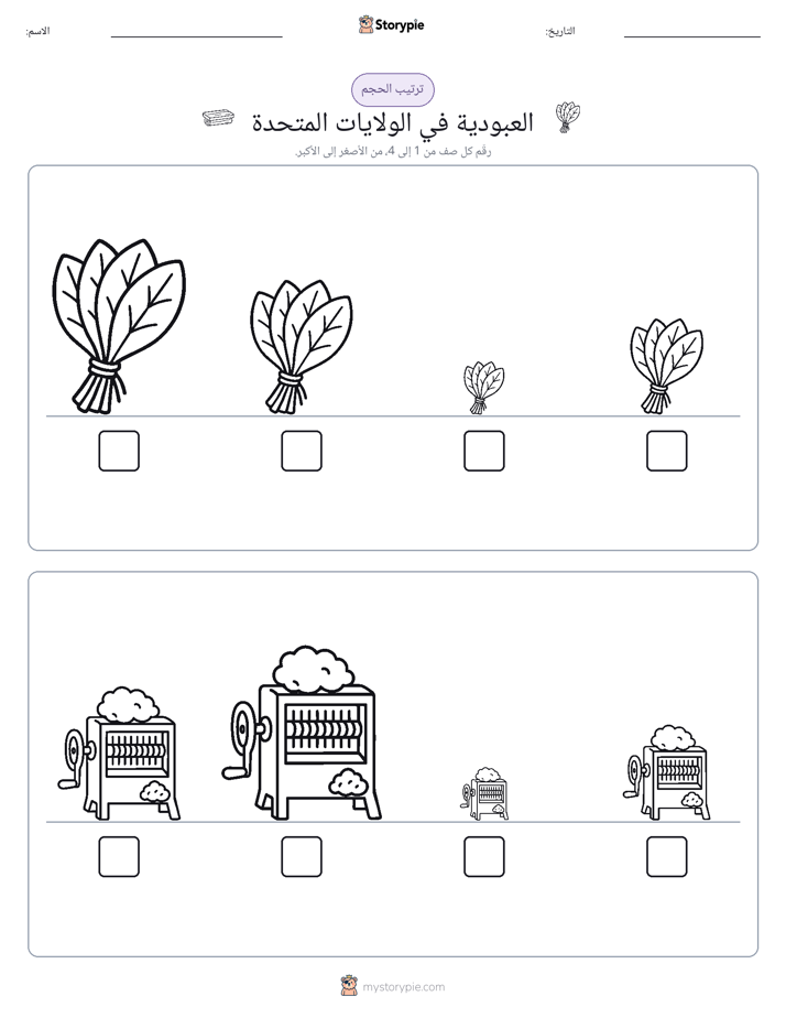 ترتيب الحجم