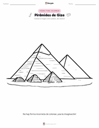 Página para colorear de Pirámides de Giza para niños