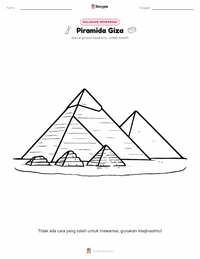 Prabaca lembar kerja cetak Piramida Giza