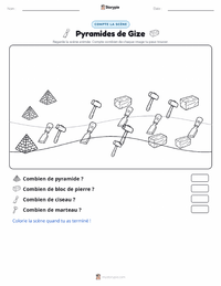 Aperçu de la feuille de travail imprimable Pyramides de Gizeh