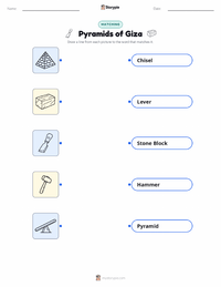 Pyramids of Giza printable worksheet for kids