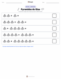 Aperçu de la feuille de travail imprimable Pyramides de Gizeh