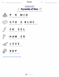 Pyramids of Giza printable worksheet preview