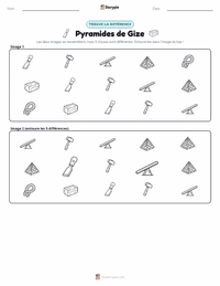 Aperçu de la feuille de travail imprimable Pyramides de Gizeh