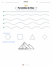 Aperçu de la feuille de travail imprimable Pyramides de Gizeh