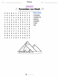 Pyramiden von Gizeh druckbare Arbeitsblatt Vorschau