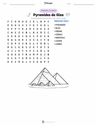 Aperçu de la feuille de travail imprimable Pyramides de Gizeh