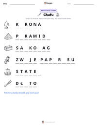 Podgląd drukowalnego arkusza ćwiczeń Chufu