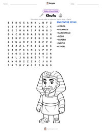 Prévia da folha de atividades imprimível Khufu