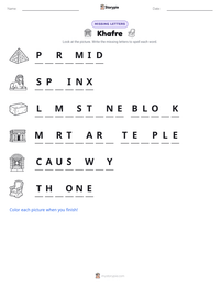 Khafre printable worksheet preview