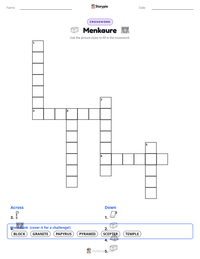 Menkaure printable worksheet preview