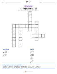 Aperçu de la feuille de travail imprimable Mykérinos