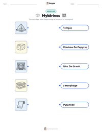 Aperçu de la feuille de travail imprimable Mykérinos