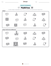 Aperçu de la feuille de travail imprimable Mykérinos