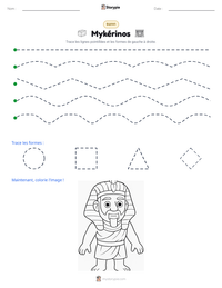 Aperçu de la feuille de travail imprimable Mykérinos