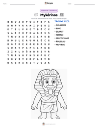 Aperçu de la feuille de travail imprimable Mykérinos