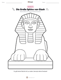 Die Große Sphinx von Gizeh druckbare Arbeitsblatt Vorschau
