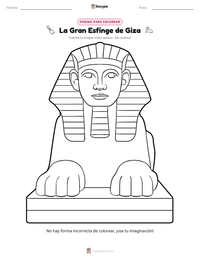 Vista previa de la hoja de trabajo imprimible de La Gran Esfinge de Giza