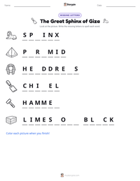 The Great Sphinx of Giza printable worksheet preview