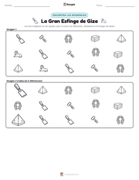 Vista previa de la hoja de trabajo imprimible de La Gran Esfinge de Giza