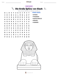 Die Große Sphinx von Gizeh druckbare Arbeitsblatt Vorschau