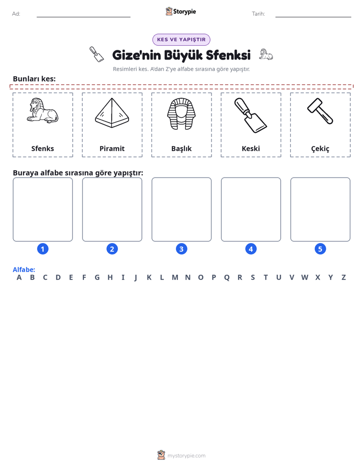 Kes & Yapıştır Alfabe