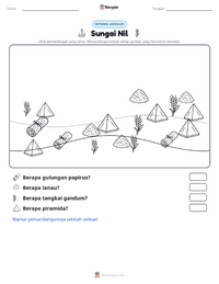 Prabaca lembar kerja cetak Sungai Nil