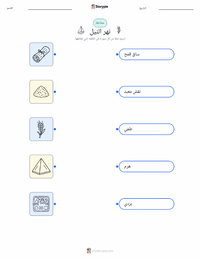 ورقة عمل قابلة للطباعة نهر النيل للأطفال
