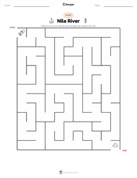 Nile River printable worksheet preview
