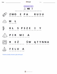 Podgląd drukowalnego arkusza ćwiczeń Nil