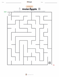 Aperçu de la feuille de travail imprimable Égypte antique