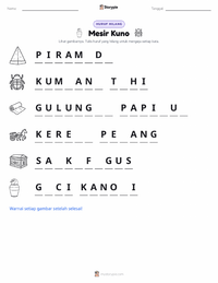 Prabaca lembar kerja cetak Mesir Kuno