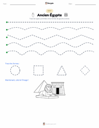 Aperçu de la feuille de travail imprimable Égypte antique