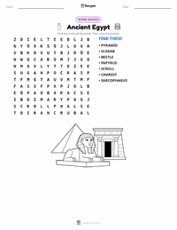 Ancient Egypt printable worksheet preview