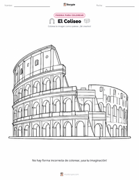 Página para colorear de El Coliseo para niños