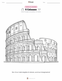 Pagina da colorare di Il Colosseo per bambini