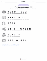 Das Kolosseum druckbare Arbeitsblatt Vorschau
