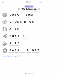 The Colosseum printable worksheet preview