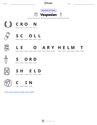 Vespasian printable worksheet preview