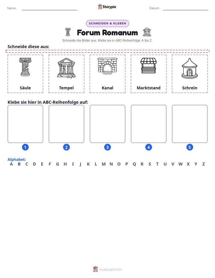 Schneiden & Einfügen Alphabet