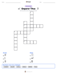 Emperor Titus printable worksheet preview