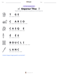 Aperçu de la feuille de travail imprimable Empereur Titus