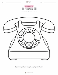 Telefon çocuklar için boyama sayfası