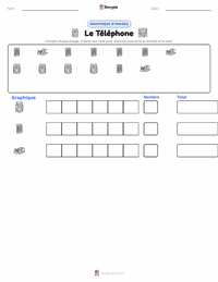 Aperçu de la feuille de travail imprimable Le Téléphone