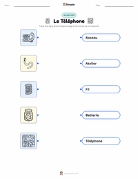 Feuille de travail imprimable Le Téléphone pour les enfants